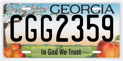 GA license plate CGG2359