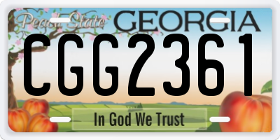 GA license plate CGG2361