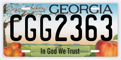 GA license plate CGG2363