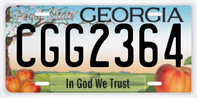 GA license plate CGG2364