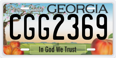 GA license plate CGG2369