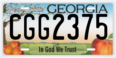 GA license plate CGG2375