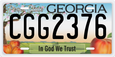 GA license plate CGG2376