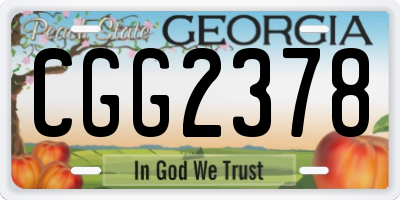 GA license plate CGG2378