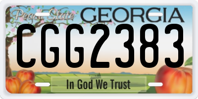 GA license plate CGG2383