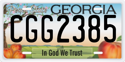 GA license plate CGG2385