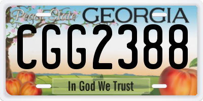 GA license plate CGG2388