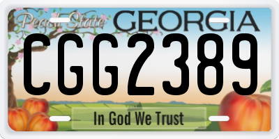 GA license plate CGG2389