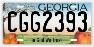 GA license plate CGG2393