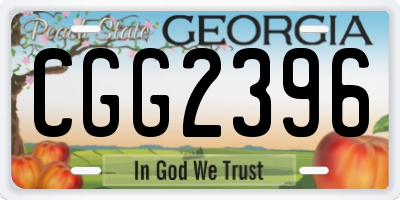 GA license plate CGG2396
