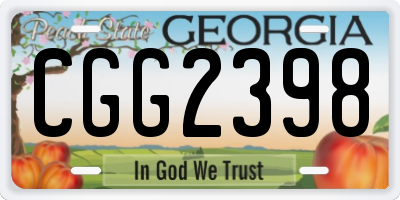 GA license plate CGG2398
