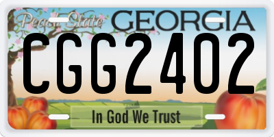 GA license plate CGG2402