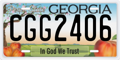 GA license plate CGG2406
