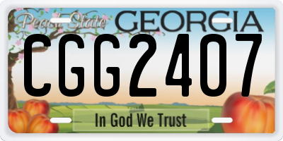 GA license plate CGG2407