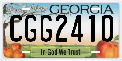 GA license plate CGG2410