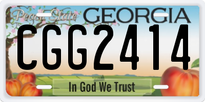 GA license plate CGG2414