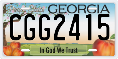 GA license plate CGG2415
