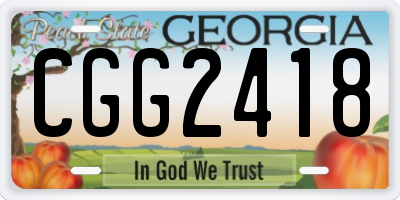 GA license plate CGG2418