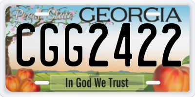 GA license plate CGG2422