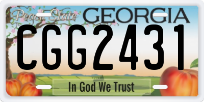 GA license plate CGG2431
