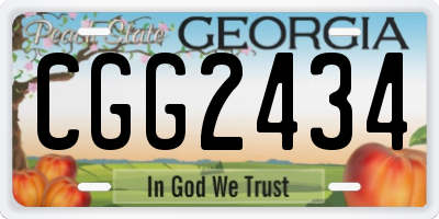 GA license plate CGG2434