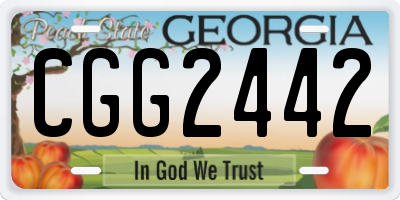 GA license plate CGG2442