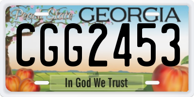 GA license plate CGG2453