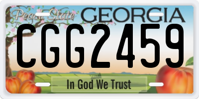 GA license plate CGG2459