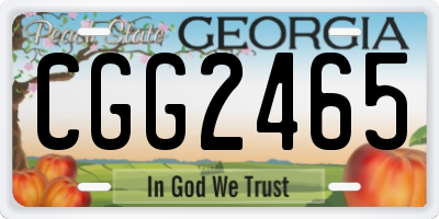 GA license plate CGG2465