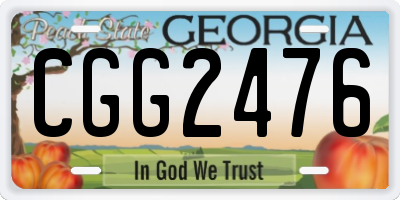 GA license plate CGG2476