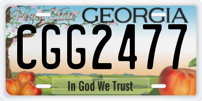 GA license plate CGG2477
