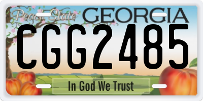 GA license plate CGG2485