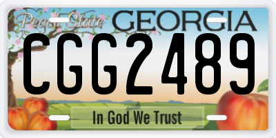 GA license plate CGG2489