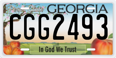 GA license plate CGG2493