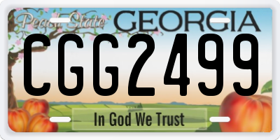 GA license plate CGG2499