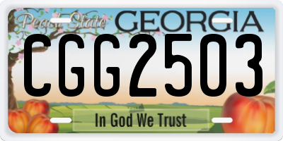 GA license plate CGG2503