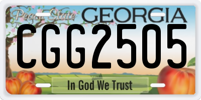 GA license plate CGG2505