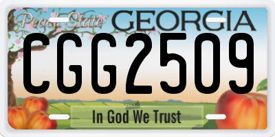 GA license plate CGG2509