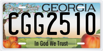 GA license plate CGG2510