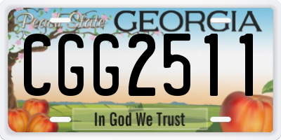 GA license plate CGG2511