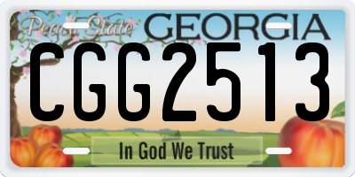 GA license plate CGG2513