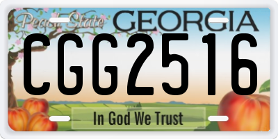 GA license plate CGG2516