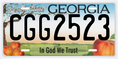GA license plate CGG2523