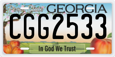 GA license plate CGG2533