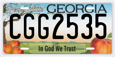 GA license plate CGG2535