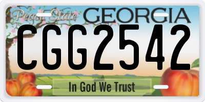 GA license plate CGG2542