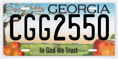 GA license plate CGG2550