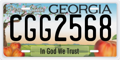 GA license plate CGG2568
