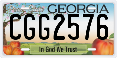 GA license plate CGG2576