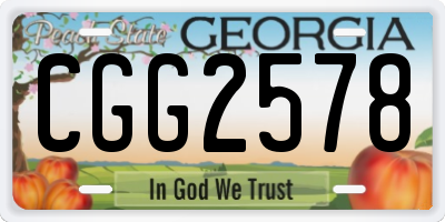 GA license plate CGG2578